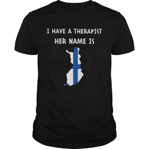 I Have A Therapist Her Name Is Finland Flag Map Shirt